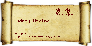 Mudray Norina névjegykártya